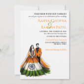 India Couple Wedding Einladung (Vorderseite)