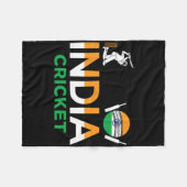 India Cricket Flag Tee For Lovers Of Cricket Game  Fleecedecke (Vorderseite (Horizontal))