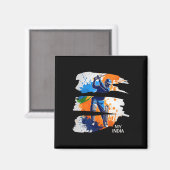 India Cricket Jersey Flag Indian Cricket  Magnet (Vorderseite/Rückseite)