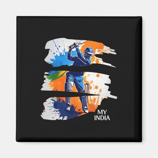 India Cricket Jersey Flag Indian Cricket  Magnet (Vorne)