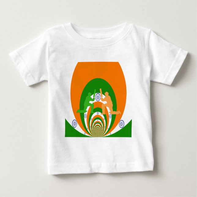 India Cricket Spirit Abstract Design Baby T-shirt (Vorderseite)