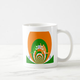 India Cricket Spirit Abstract Design Kaffeetasse