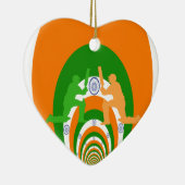 India Cricket Spirit Abstract Design Keramikornament (Rechts)