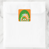 India Cricket Spirit Abstract Design Quadratischer Aufkleber (Tasche)