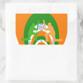 India Cricket Spirit Abstract Design Rechteckiger Aufkleber (Tasche)