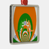 India Cricket Spirit Abstract Design Silbernes Ornament (Rechts)