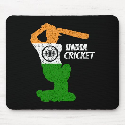 India Cricket Tsman Boundary Shot With Indian Flag Mousepad (Vorne)