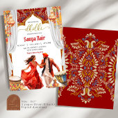 India Dholki Night Sangeet Wedding Einladung