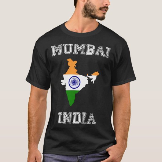 India Distressed Flag Mumbai Pride T-Shirt (Vorderseite)