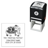 India Elephant Name Rücksendeadresse Monogram Permastempel (Beispiel)