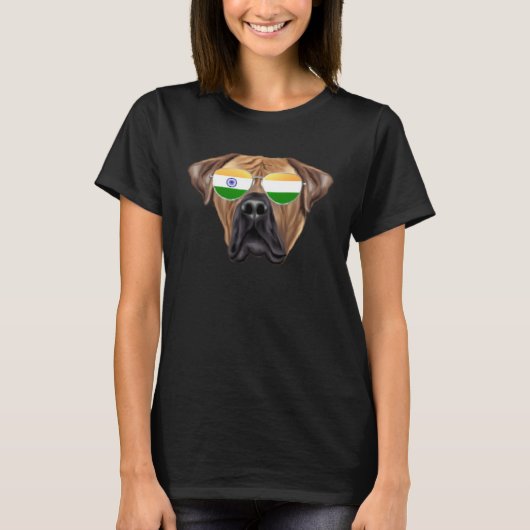 India Flag Boerboel Dog India Pocket T-Shirt (Vorderseite)