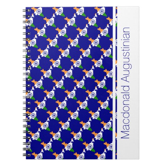 INDIA Flag Custom Add Your Name Notebook Journal Notizblock (Vorderseite)