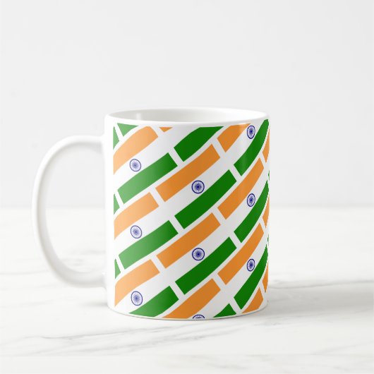 INDIA FLAG Custom Scripture BLESSEED Indian Kaffeetasse (Links)