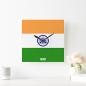 India Flag Dazzling Patriotic Square Quadratische Wanduhr (Zuhause)