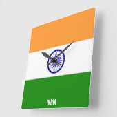 India Flag Dazzling Patriotic Square Quadratische Wanduhr (Winkel)