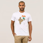 India Flag Heart and Map T - Shirt (Vorne ganz)