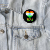 India Flag Heart Cutout Button (Beispiel)