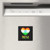 India Flag Heart Cutout Magnet (In Situ (Geschirrspüler))