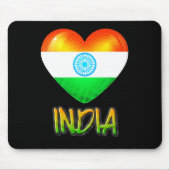 India Flag Heart Cutout Mousepad (Vorne)