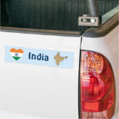 India Flag Heart + Map Autoaufkleber (Auf Lkw)