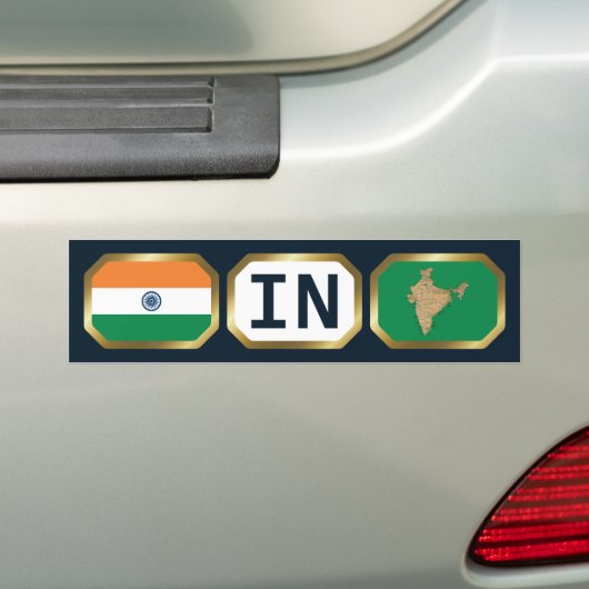India Flag Map Code Autoaufkleber (Auf Auto)