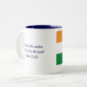 INDIA FLAG MAP PASSENDE BILDSCHIRMWEISSE ZWEIFARBIGE TASSE (Vorderseite Links)