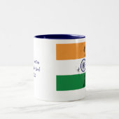 INDIA FLAG MAP PASSENDE BILDSCHIRMWEISSE ZWEIFARBIGE TASSE (Mittel)