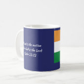 INDIA FLAG MAP PASSENDE BLAUE-Schrift Kaffeetasse (Vorderseite Links)