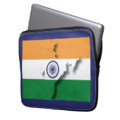 INDIA Flag Map Patriotic Computer BLUE Laptopschutzhülle (Vorderseite Links)