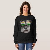 India Flag Miniature Schnauzer Dog India Pocket Sweatshirt (Vorne ganz)