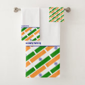 INDIA FLAG Personalisierte Schrift WEISS Badhandtuch Set (Insitu)