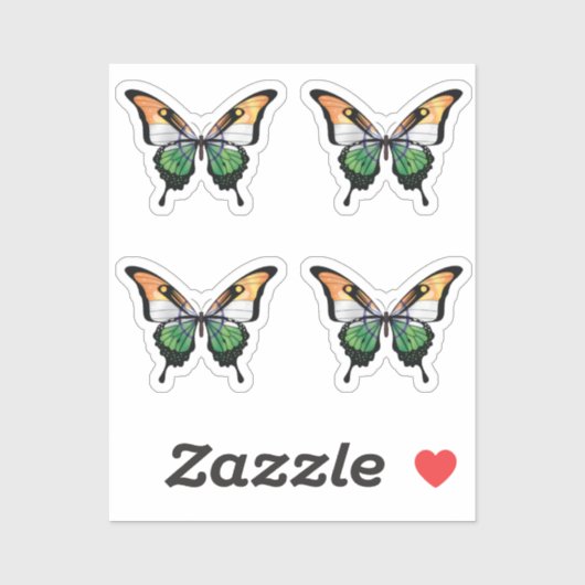 India Frack Butterfly Flag Aufkleber (Blatt)