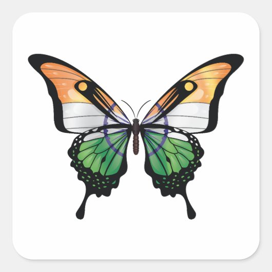 India Frack Butterfly Flag Aufkleber (Vorderseite)