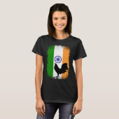 India Indian flag game fowl rooster gallero gamefo T-Shirt (Vorne ganz)