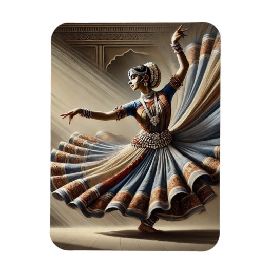 India Kathak Dancer Travel Magnet (Vertikal)