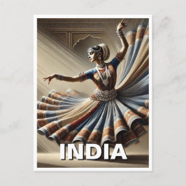 India Kathak Dancer Travel Postkarte