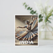 India Kathak Dancer Travel Postkarte (Stehend Vorderseite)