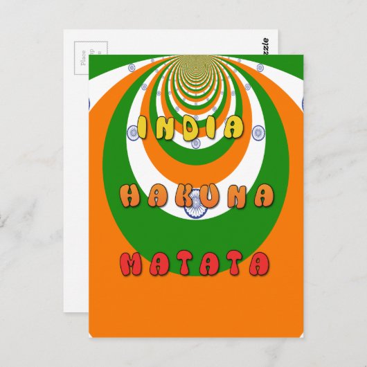 INDIA MATATA HAKUNA POSTKARTE (Vorne/Hinten)