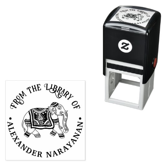 India Mehndi Elephant Name Library Name Book Name Permastempel (Beispiel)