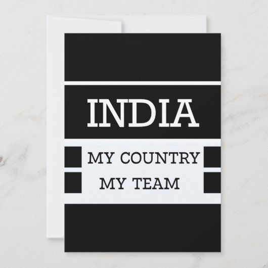 India My Country My Team Concept Einladung (Vorderseite)