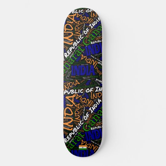 India Nationaler Stolz Wordcloud Skateboard (Vorderseite)