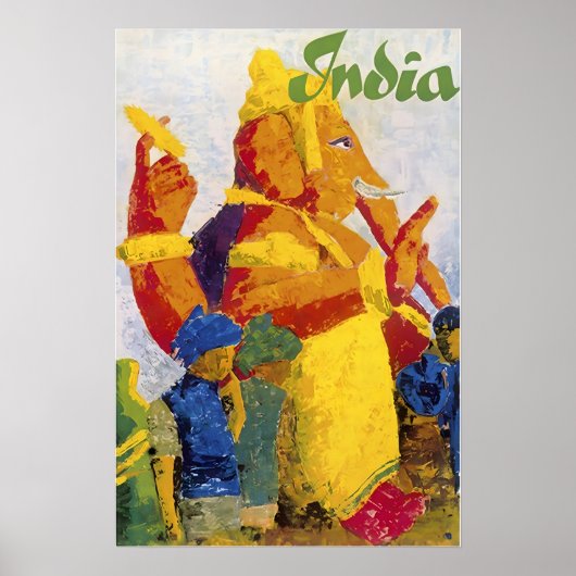 India Painting Ganesh Print Hindi Art Poster (Vorne)