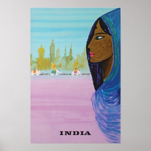 India Painting Travel Poster Indian Art Print (Vorne)