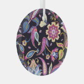 India Paisley Seamless Blumen Ornament Aus Glas (Vorderseite Rechts)