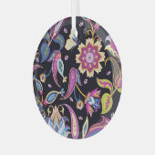 India Paisley Seamless Blumen Ornament Aus Glas (Vorderseite links)