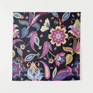 India Paisley Seamless Blumen Ornament Wandteppich