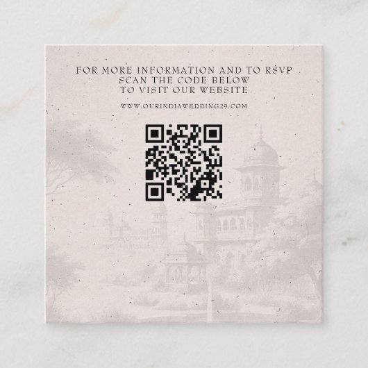 India Passport Wedding QR Begleitkarte (Vorderseite)