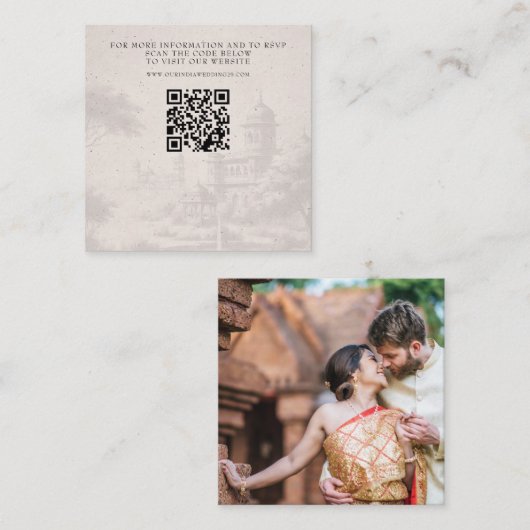 India Passport Wedding QR Begleitkarte (Vorne/Hinten)