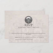 India Passport Wedding RSVP Karte (Vorne/Hinten)
