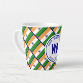 INDIA Patriotic Customizable Indian Flag Milchtasse (Linke Ecke)
